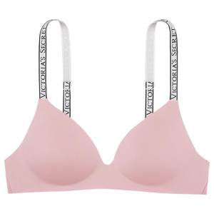 
Victoria's Secret LOGO Letter Straps Push-up Bra Sexy Seamless T-shirt Partner Invisible Foundation Underwear Women's Autumn
