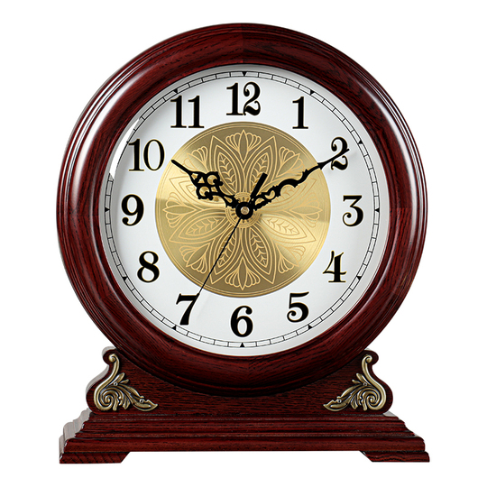 Hense European Solid Wood Clock - Retro Living Room Table Clock HD208