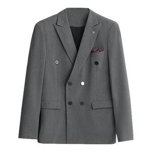 
Romon double-breasted suit men's business formal suit high-end suit groom wedding dress slim jacket