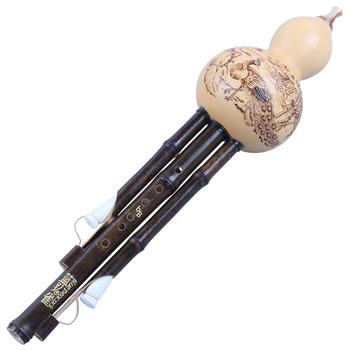 Blue Peacock Pyrography Hulusi Silk Purple Bamboo Performance Professional