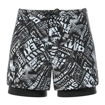 Men's breathable quick-drying large size loose double-layer swimming trunks