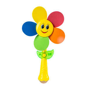
Baby and children electric fan rod sunflower windmill cartoon kindergarten baby toy plastic rotating colorful color