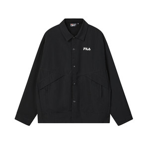 
FILA official men's woven long-sleeved jacket 26 summer new style lapel work jacket casual loose top