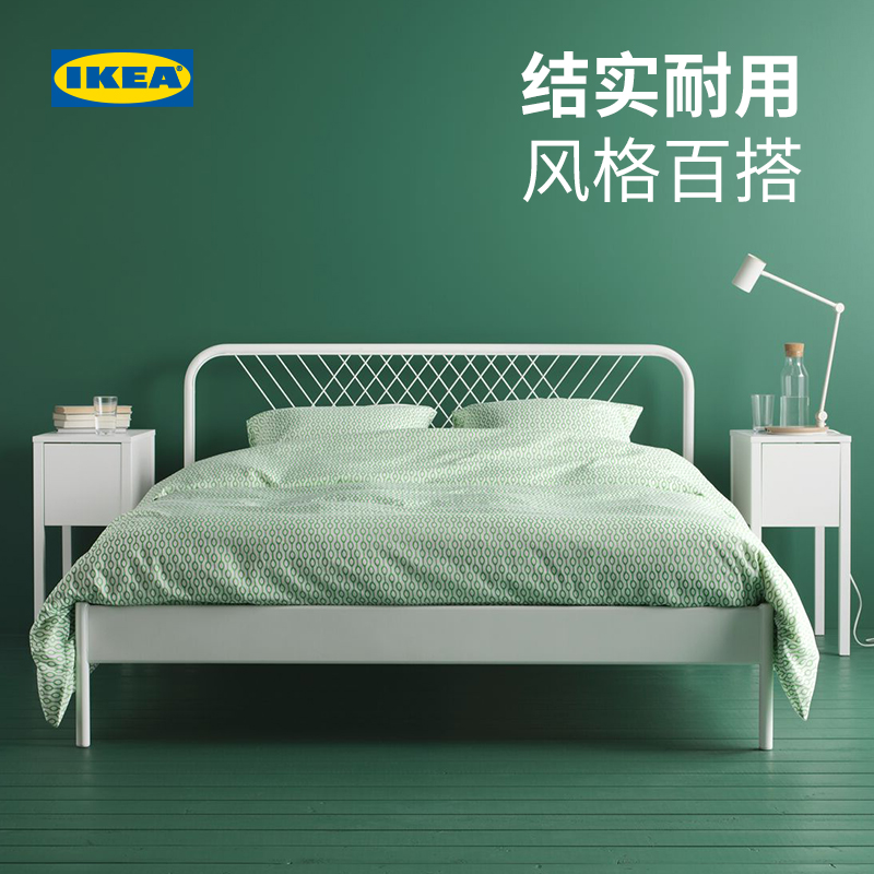 IKEA宜家NESTTUN奈斯顿铁艺床铁床床架双人床加厚简约卧室出租房