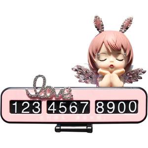Net red car temporary parking card phone number brand cute angel swing car cartoon hidden car