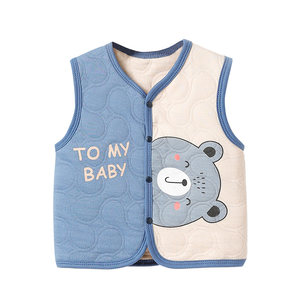 
Baby vests in spring and autumn, wear boys' horse clips pure cotton newborn vests for children and girls warm vests for shoulders