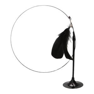 
Extra long cat teasing stick, long pole, durable and unbreakable, feathered cat toy with bell, non-retractable steel wire for pets
