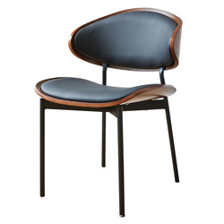 Nordic light luxury designer dining chair, second-hand solid wood backrest chair, modern home study chair, cafe negotiation chair