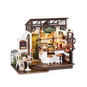 Rolife Coffee Shop DIY Small House Handmade Small House Wooden Assembly Model Building Blocks Birthday Gift Female