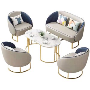 Sales office Sofa minimalist and modern light luxury coffee table office business reception area single and double combination