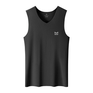 
Cat Man Pure Cotton Scarless Men's V-neck 2025 New Summer Sleeveless T-shirt Hurdle Sports Fitness Sweatshirt Thin