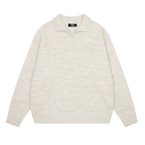 
NERESUM milk apricot Japanese POLO neck sweater for women in autumn and winter lazy college trend casual knitted sweater