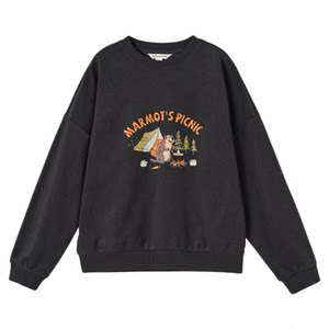 
Uncle Cotton Boys Sweatshirt Towel Texture Round Neck Comfortable Loose Profile Spring and Autumn New Print Long Sleeve T-Shirt