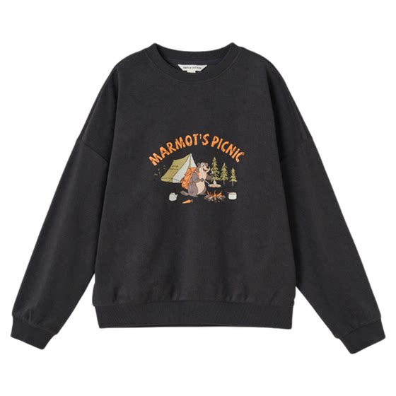 
Uncle Cotton Boys Sweatshirt Towel Texture Round Neck Comfortable Loose Profile Spring and Autumn New Print Long Sleeve T-Shirt