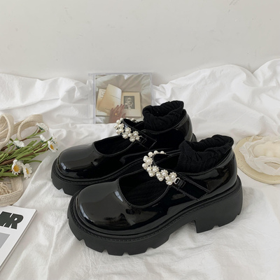 taobao agent White retro footwear English style, summer Japanese uniform platform, British style