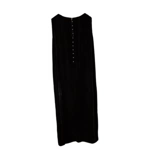 
Silk Art Silk Velvet Little Black Dress Slim Loose Tank Top Dress Women's Silk Round Neck Dress Long Skirt Early Spring