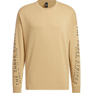 
Adidas/Adidas genuine new word printing men's knitted round neck long-sleeved T-shirt HM2696