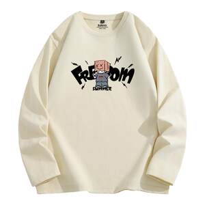 Benny Road T-shirt Men's Teen Pure Cotton Long Sleeve Base Shirt Trendy Brand Junior High School Student Round Neck T-shirt Top LF
