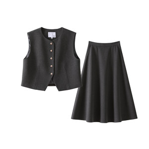 
OSA Osha Commuting Casual Old Money Style Suit Skirt Women's 2025 Autumn New Vest Skirt Two-piece Set