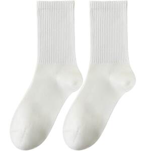 
Socks for men, pure cotton, summer, thin, mid-length, anti-odor, sweat-absorbent, running, fitness, long-tube, basketball, white stockings, trendy