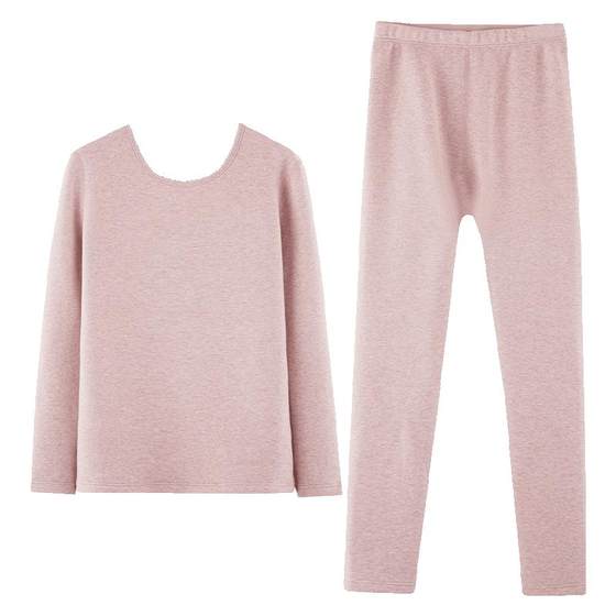 
Red bean men and women's thermal underwear plus velvet thickened color spun in middle-aged and elderly autumn clothes and slim base winter suit
