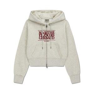 MARITHE女士经典LOGO拉链多色连帽卫衣 时尚短款上衣女秋韩系25秋