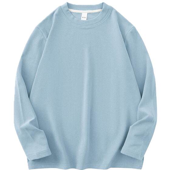 Double-sided German velvet base shirt round neck long sleeve T-shirt men's autumn and winter plus velvet thermal inner wear solid color top shirt
