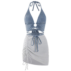 anqinwind split swimsuit women 2025 new conservative belly-covering and slimming gathering vacation photo temperature swimsuit