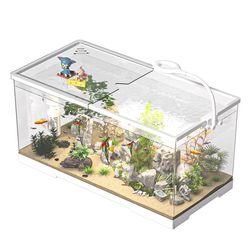 Household turtle tank with cover acrylic anti-fall