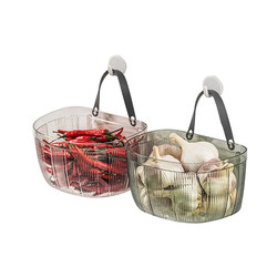 Extra thick onion, ginger and garlic storage basket with wall stickers and lanyards