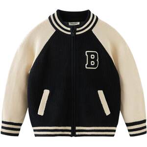 
David Bella Boys' College Style Knitted Sweater 2026 Autumn New Children's Sweater Cardigan Medium and Large Children's Jacket