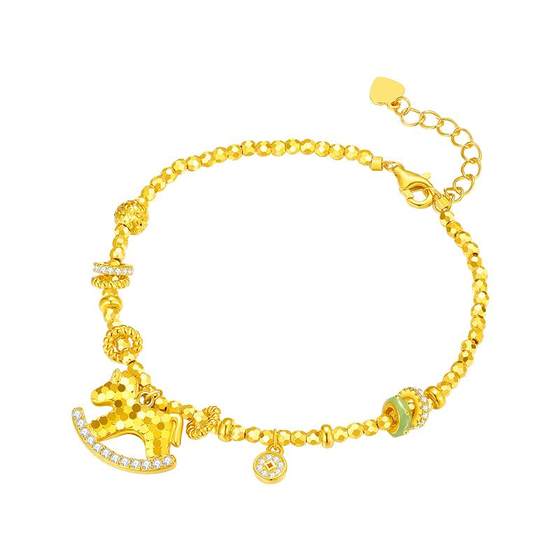 
[New Product] Zhou Taisheng* Zodiac Horse Bracelet Trojan Horse Pendant Cute and Versatile Gift for Girlfriend in the Year of the Horse