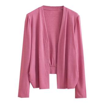 
Versatile Knitted Spring and Autumn Long Sleeve Versatile Short Jacket Top