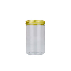 50pcs pet food plastic transparent storage jars with aluminum lids