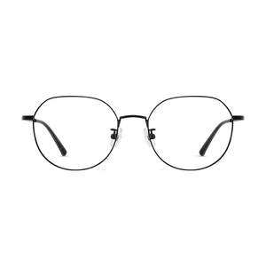 
Mingyue double anti-blue light glasses women's ultra-light big face myopia glasses frame flat light titanium metal 36052