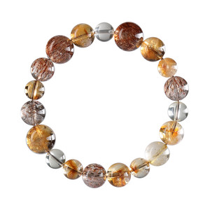 
Natural crystal bracelet black gold super seven crystal bracelet natural yellow pagoda crystal citrine blonde crystal bracelet for men and women