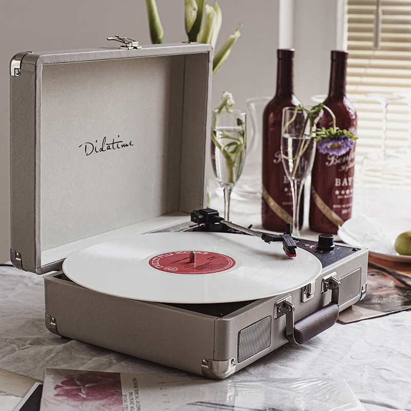 Didatime流淌时光LP黑胶唱片机留声机复古手提式复古蓝牙音响摆件