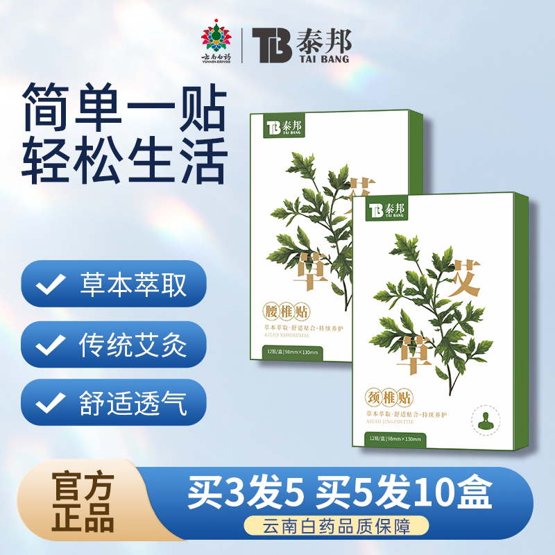 云南白药 泰邦 颈椎贴/肩周贴/膝盖/腰椎发热帖 12贴/盒 券后9.9元包邮