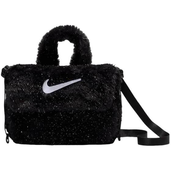
[Self-operated] Nike Women's Bag Faux Fur Crossbody Bag Soft Plush Shoulder Bag FZ1329-010