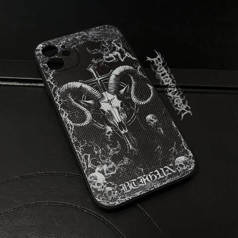 Dark Baphomet Skull Gothic Illustration iPhone Case