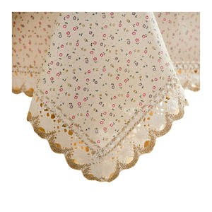 And Park Xiao's fresh floral cloth cotton line lace table cloth coffee table cloth TV cabinet cover can be customized