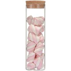 Transparent storage jar with cork lid, glass sealed jar