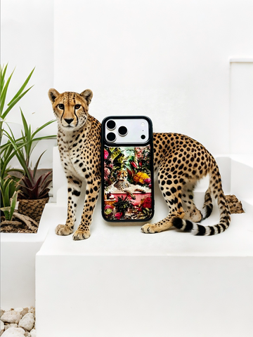 ssself Cheetah Botanical Tropical Leaves iPhone Case