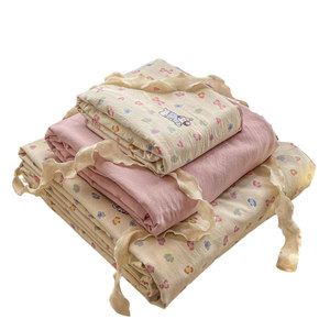 
Class A bed four-piece set pure cotton new cartoon dog single quilt cover student dormitory bed sheet three-piece set 4