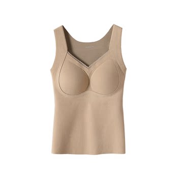 Women's thermal vest with chest pad and velvet thickening