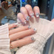 manicure ສັ້ນ wearable ເຮັດດ້ວຍມືຢ່າງດຽວ, exquisite ແລະສູງທີ່ສຸດເຮັດເລັບໄຂ່ມຸກສີຂາວສີບົວ