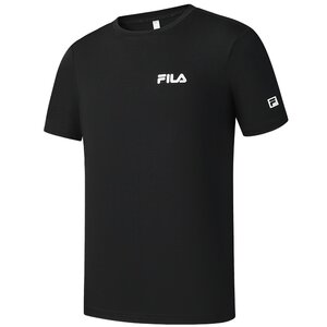 FILA official men's sports short-sleeved T-shirt in summer outdoor breathable casual round neck top black short-sleeved shirt