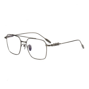 
New style Jane Dan Luo Xin glasses frame for men and women, trendy double-beam retro widened large face ultra-light titanium frame myopia glasses frame