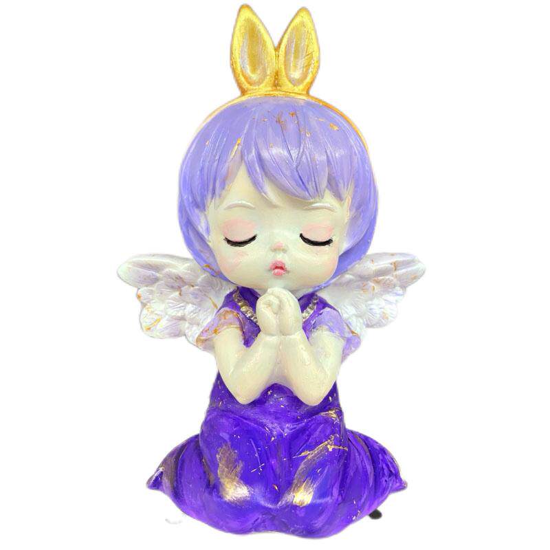 Cofrinho de Anjo de Gesso Dihu Angel - Ornamento Pintado