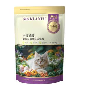 
Kuanfu full-price cat food, fresh meat, nourishing the intestines and stomach, double poultry banquet, high protein nutrition, full-term staple food for adult cats, official store